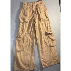 Womens Cargo Pants Sz 29” Wide Leg Distressed Khaki Grunge Y2k Skater Loose